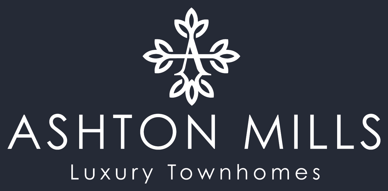 The image is a logo for Ashton Mills, which offers luxury townhomes.